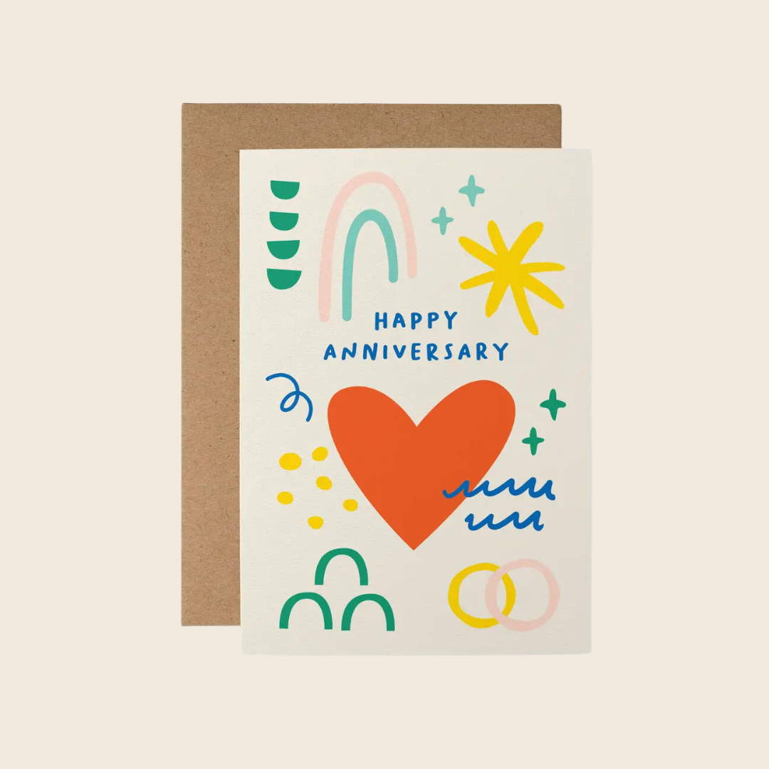 Happy Anniversary Heart Doodle Card