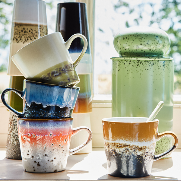 HKLIVING 70s Ceramics Americano Mug | Asteroids