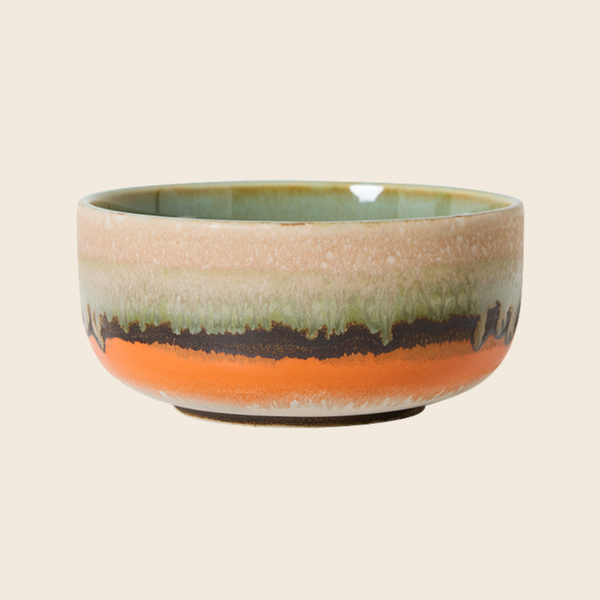HKLIVING 70s Ceramics Dessert Bowl | Orange Burst