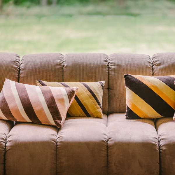 HKLIVING Velvet Striped Cushion | Rose Pink