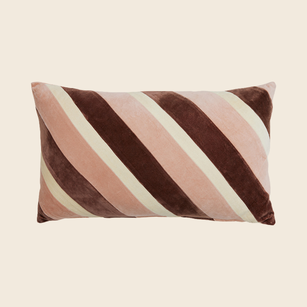 HKLIVING Velvet Striped Cushion | Rose Pink