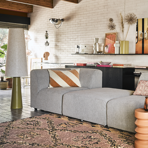 HKLIVING Velvet Striped Cushion | Peach