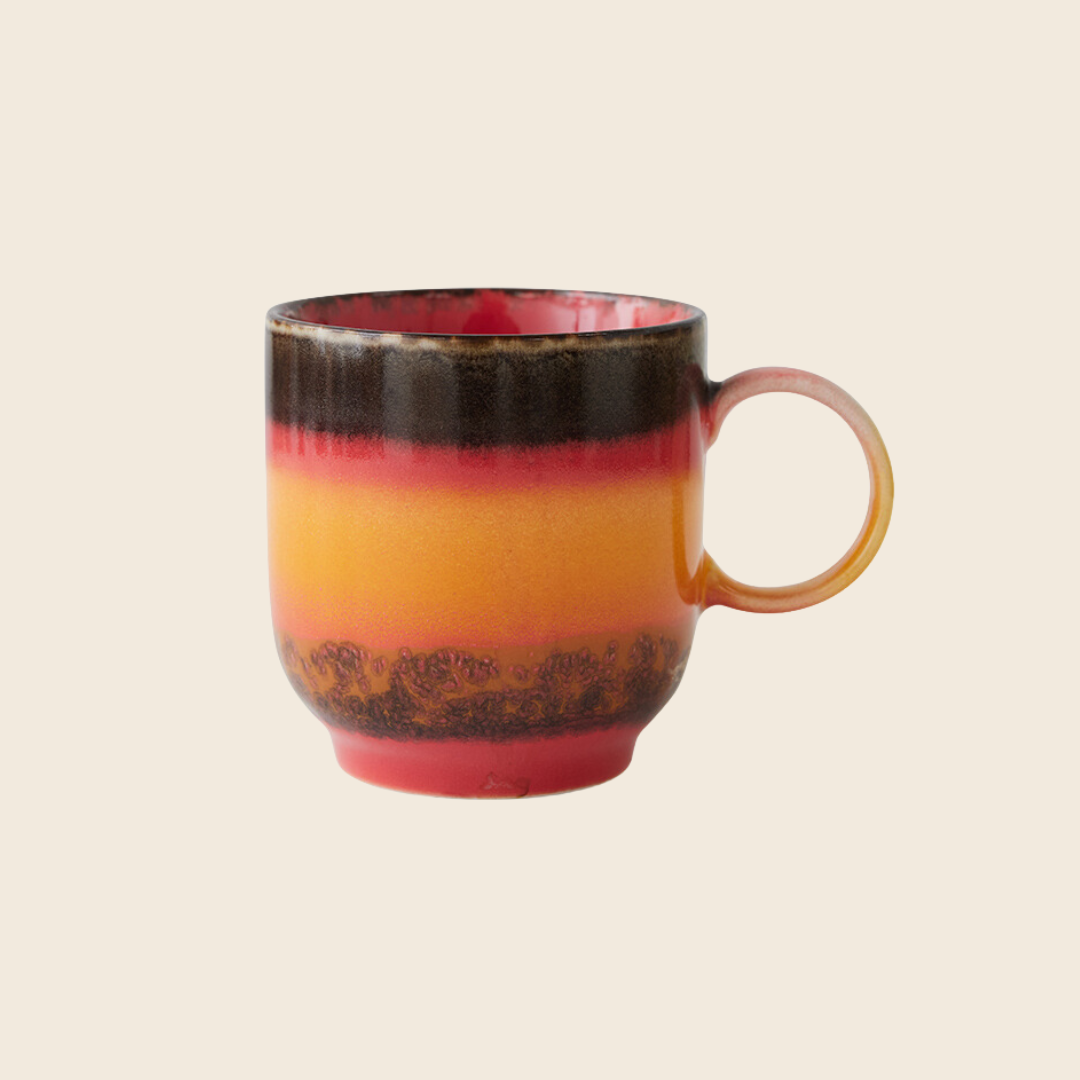 HKLIVING 70s Ceramics Café Mug | Excelsa Orange