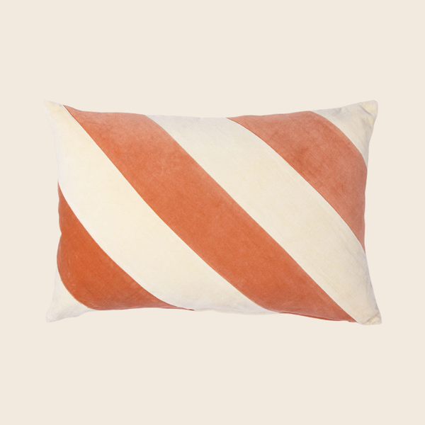 HKLIVING Velvet Striped Cushion | Peach
