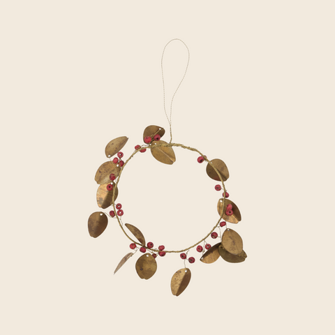 Brass Wreath with Wooden Berries