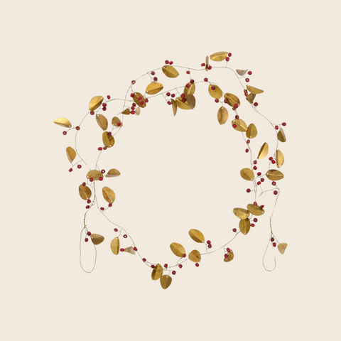 Brass Garland with Wooden Berries