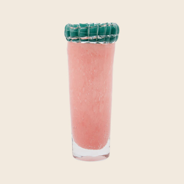 Tall Glass Kupla Vase | Green and Pink