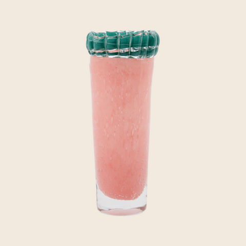 Tall Glass Kupla Vase | Green and Pink