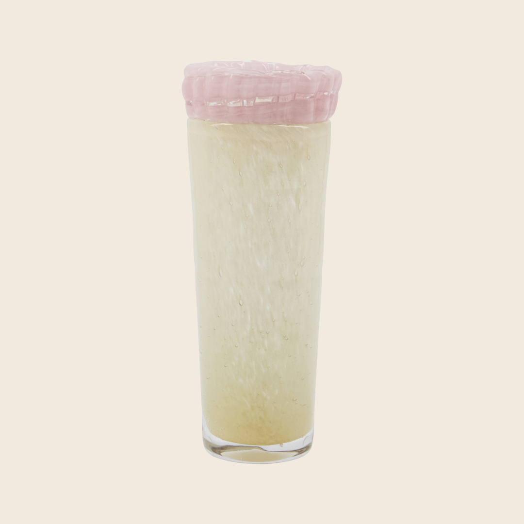 Tall Glass Kupla Vase | Yellow and Pink