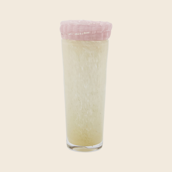 Tall Glass Kupla Vase | Yellow and Pink
