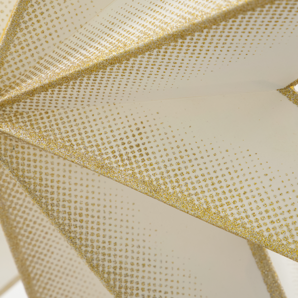 White and Gold Glitter Paper Star | 3 Sizes
