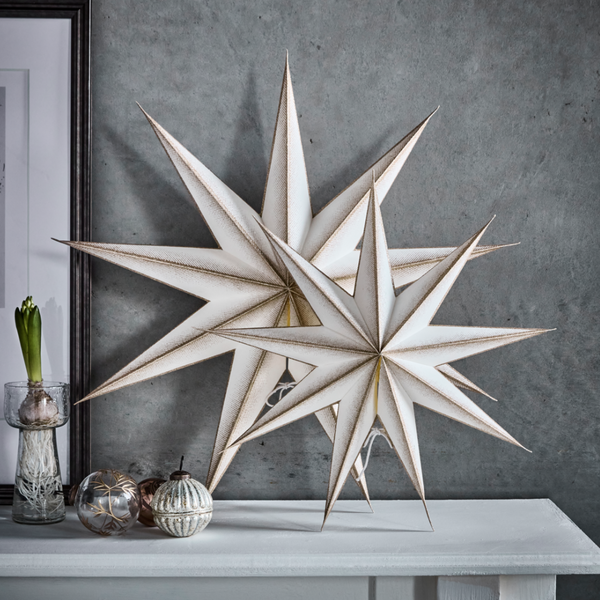White and Gold Glitter Paper Star | 3 Sizes