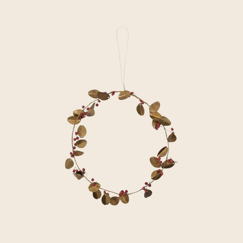 Brass Wreath with Wooden Berries