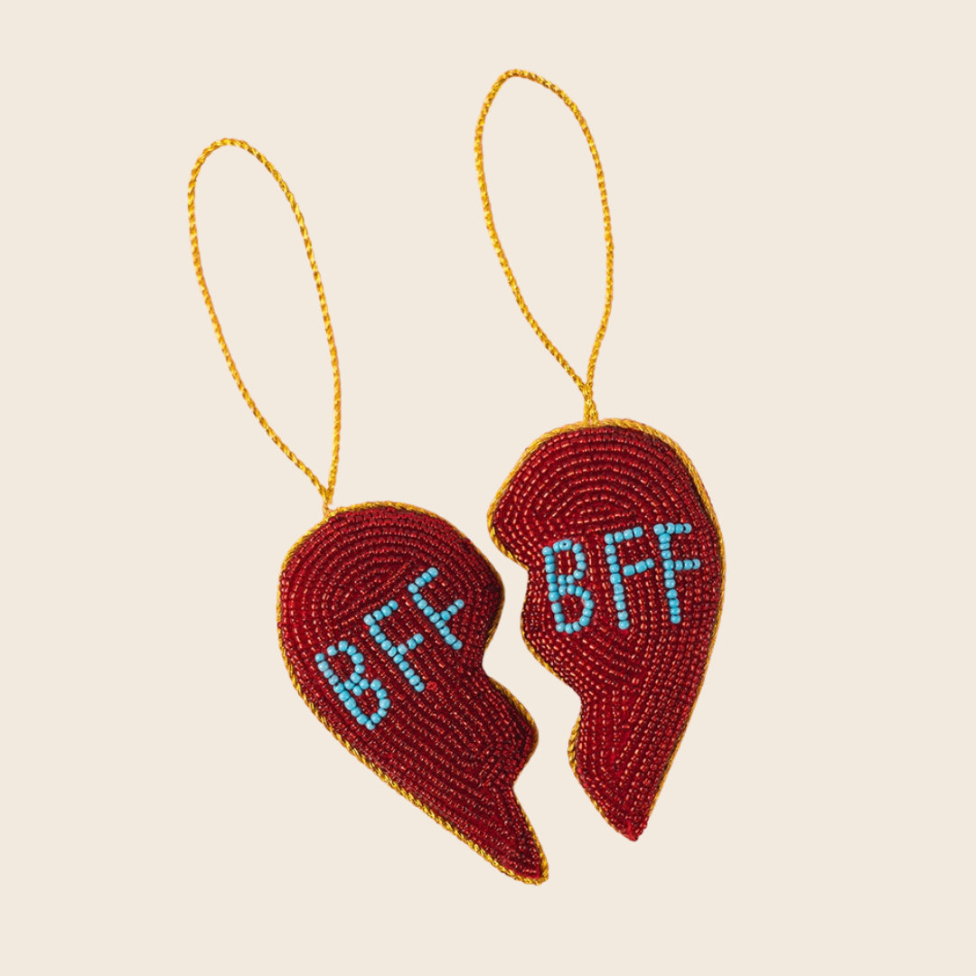 Beaded BFF Heart Decoration