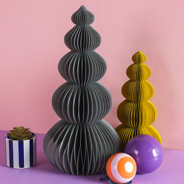 Honeycomb Paper Tree Decoration | Slate Grey