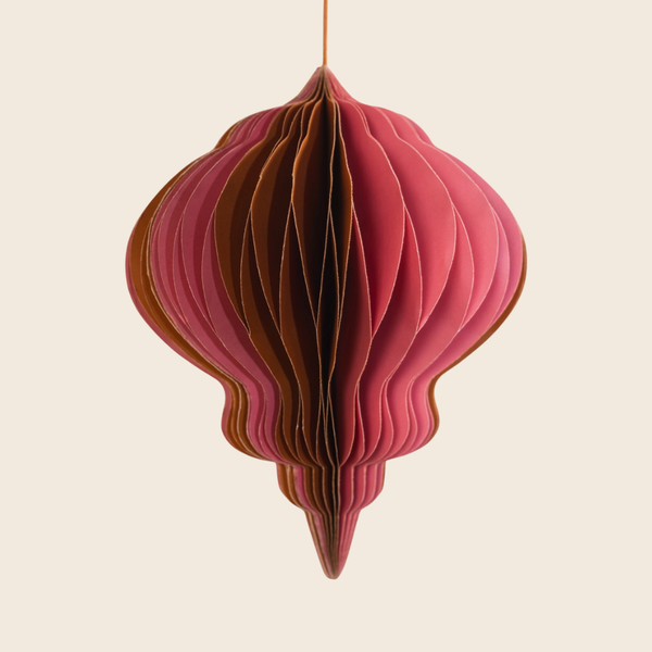 Pink and Brown Origami Paper Lantern Decoration