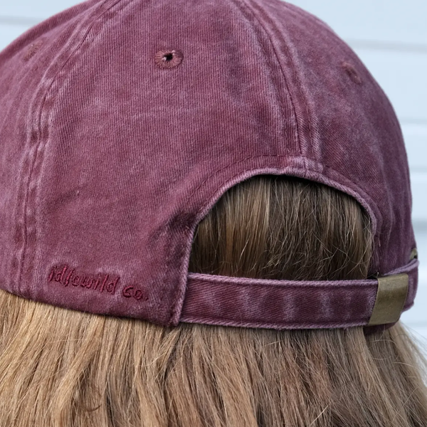 Pretzel Embroidered Cap | Washed Burgundy