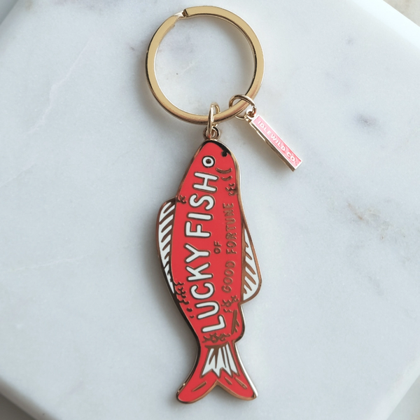 Lucky Fish Enamel Keyring