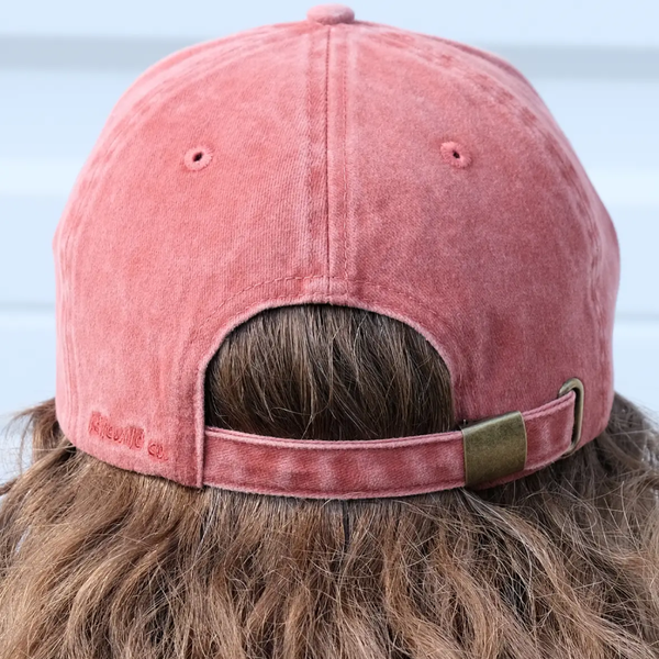 Shrimp Embroidered Cap | Washed Brick Red