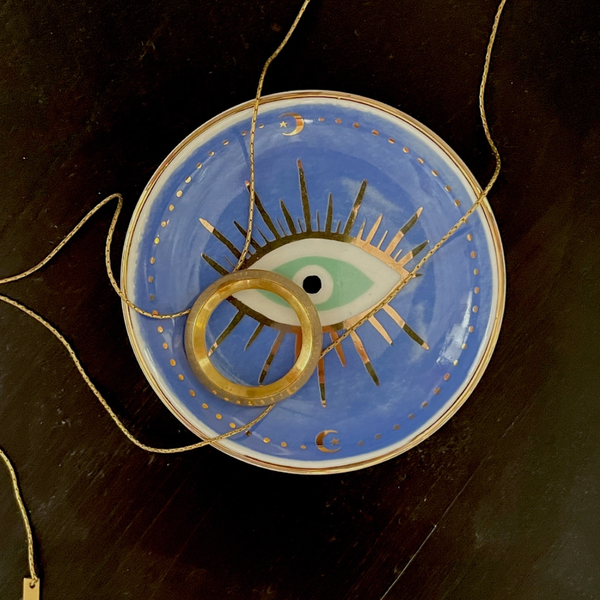 Ceramic Evil Eye Trinket Dish