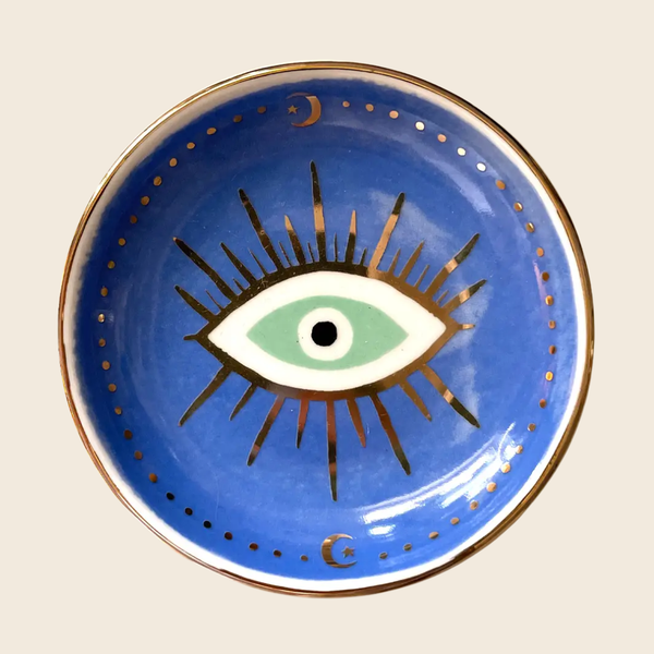 Ceramic Evil Eye Trinket Dish