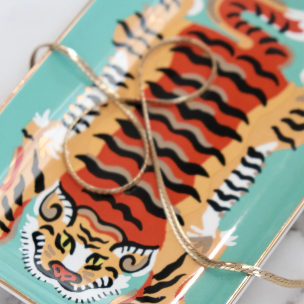 Ceramic Tiger Trinket Dish