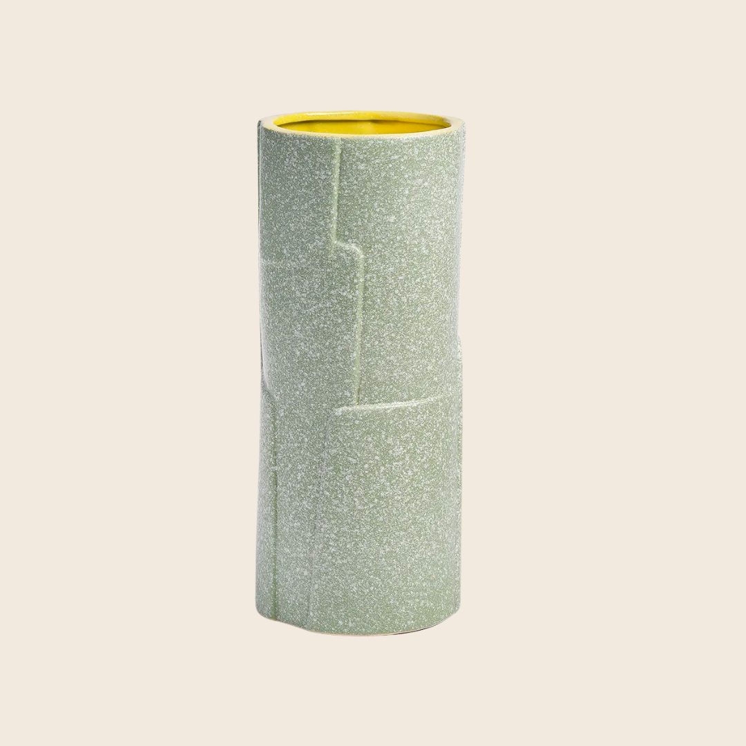Flake Stoneware Vase in Green by &Klevering