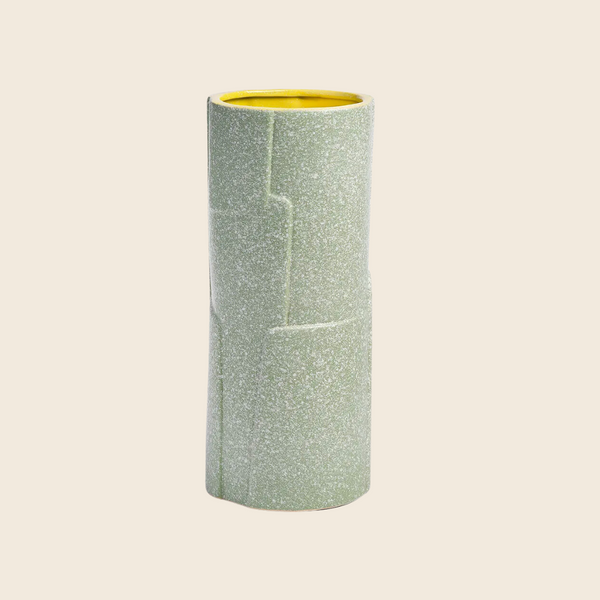 Flake Stoneware Vase in Green by &Klevering