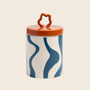 Liquid Blue Retro Stoneware Jar by &Klevering