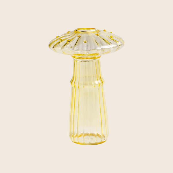 &klevering yellow mushrrom glass vase