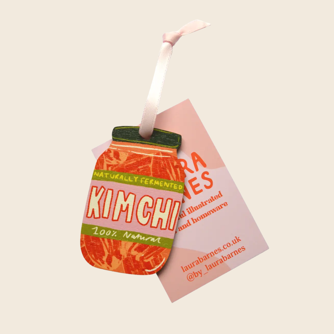 Kimchi Illustrated Wooden Decoration