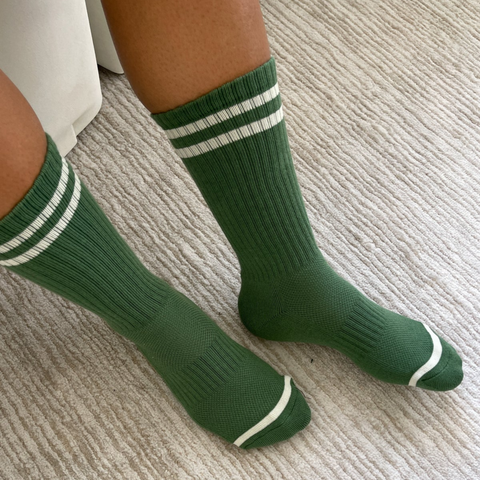 Men's Extended Boyfriend Socks | Moss Green