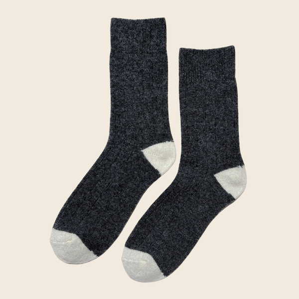 Classic Cashmere Socks | Charcoal Melange