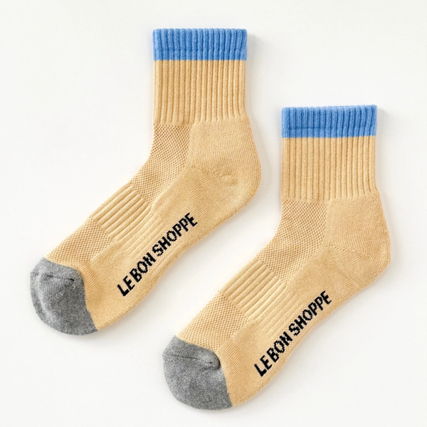 Colour Block Girlfriend Socks | Yellow Blue
