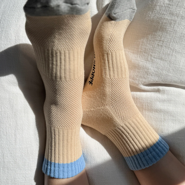 Colour Block Girlfriend Socks | Yellow Blue