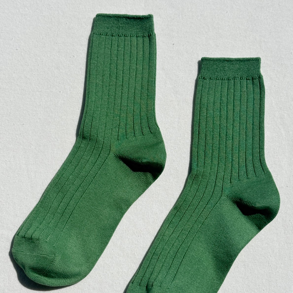 Knit Rib Her Socks | Jade Green