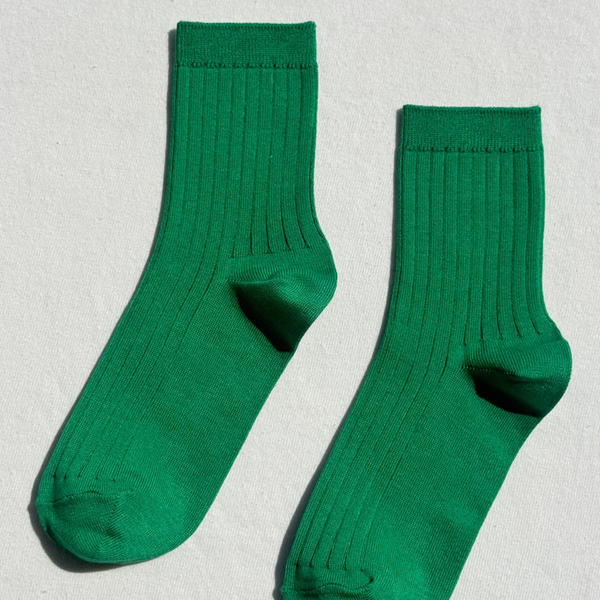 Knit Rib Her Socks | Kelly Green