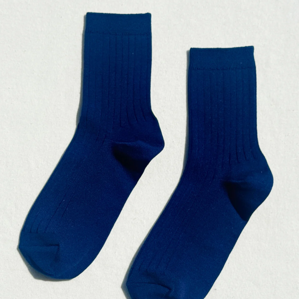 Knit Rib Her Socks | Midnight Blue