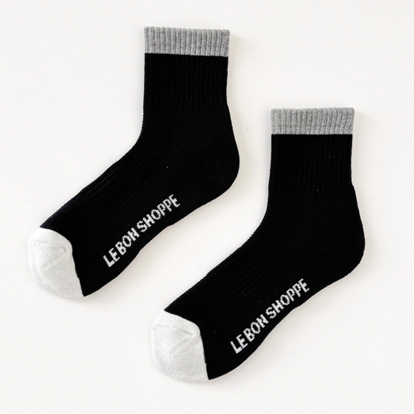 Colour Block Girlfriend Socks | Black Grey