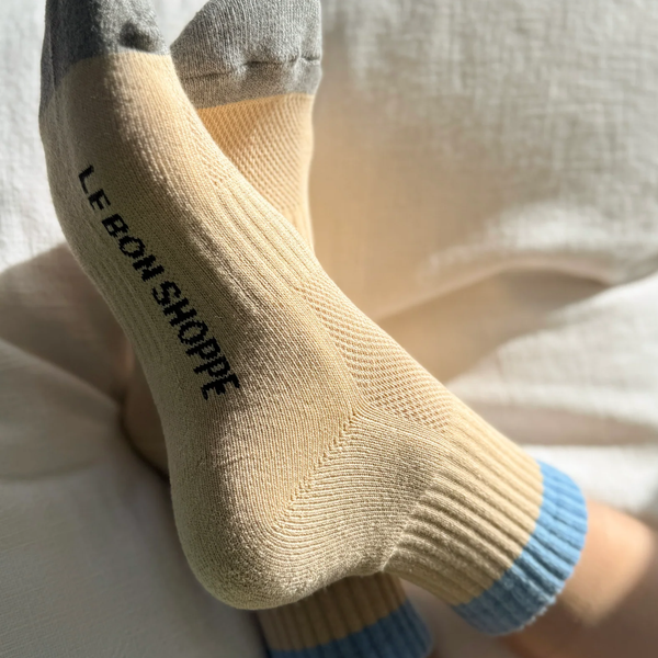 Colour Block Girlfriend Socks | Yellow Blue