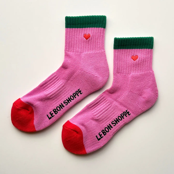 Colour Block Girlfriend Heart Socks | Rose Green