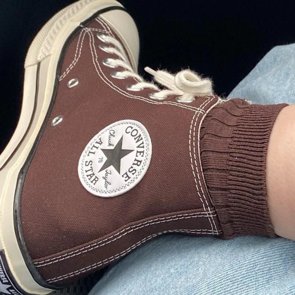 Knit Rib Her Socks | Coffee