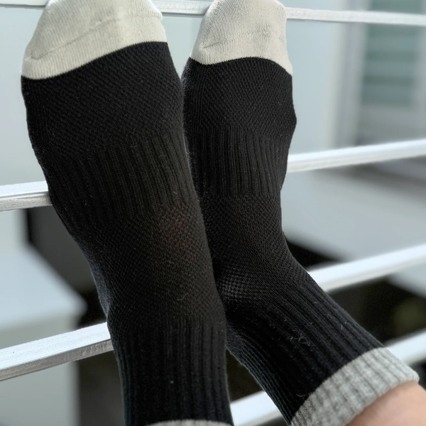 Colour Block Girlfriend Socks | Black Grey