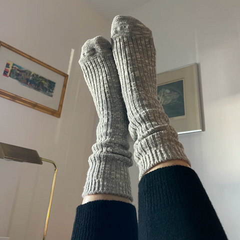 Le Bon Shoppe Cottage Socks in Heather Grey