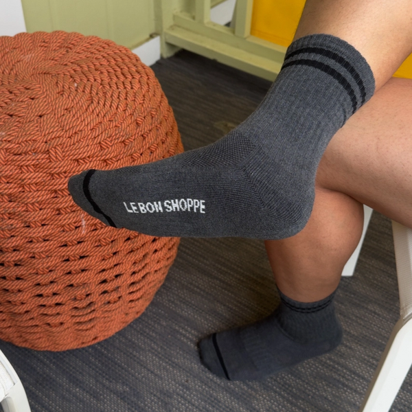 Men's Extended Boyfriend Socks | Charcoal Grey