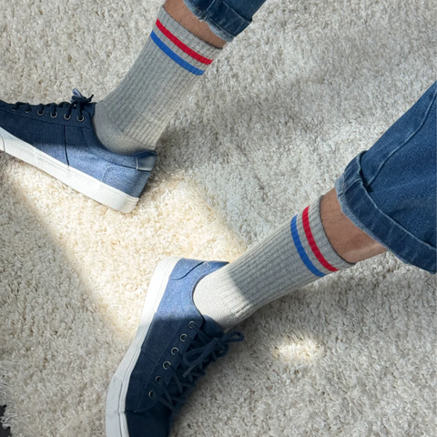 Men's Extended Boyfriend Socks | True Grey