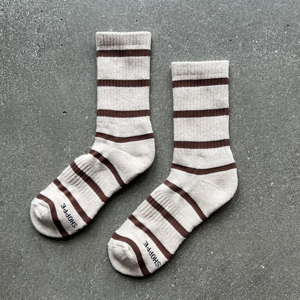 Striped Boyfriend Socks | Flax