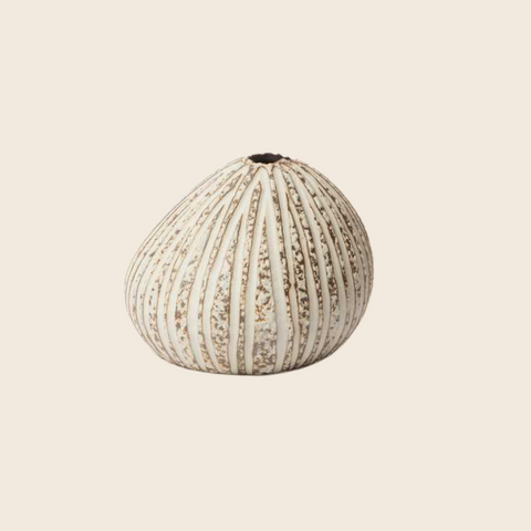 Asti Ceramic Vase | Brown Stone Stripe