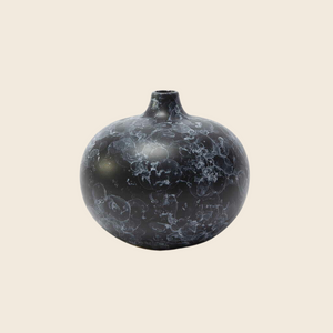 Ceramic Bari Vase | Black Marble
