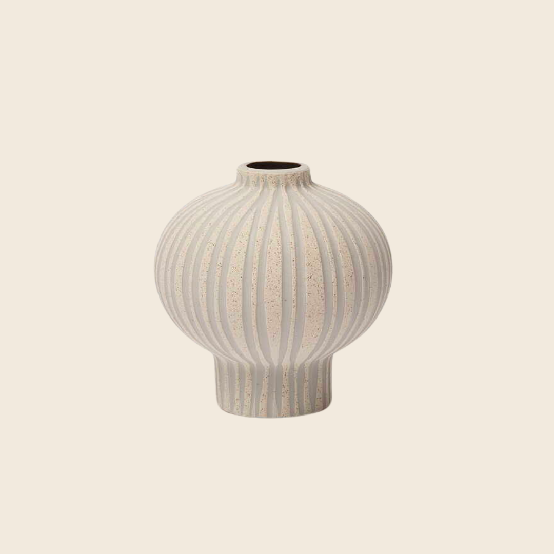 Cecilia Ceramic Vase | Sand Stone Stripe